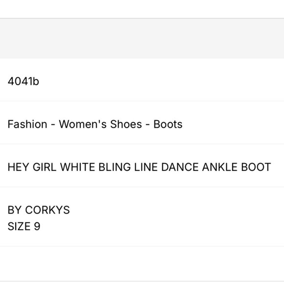 Hey Girl White Bling Line Dance Ankle Boots sz 9 - Picture 4 of 4